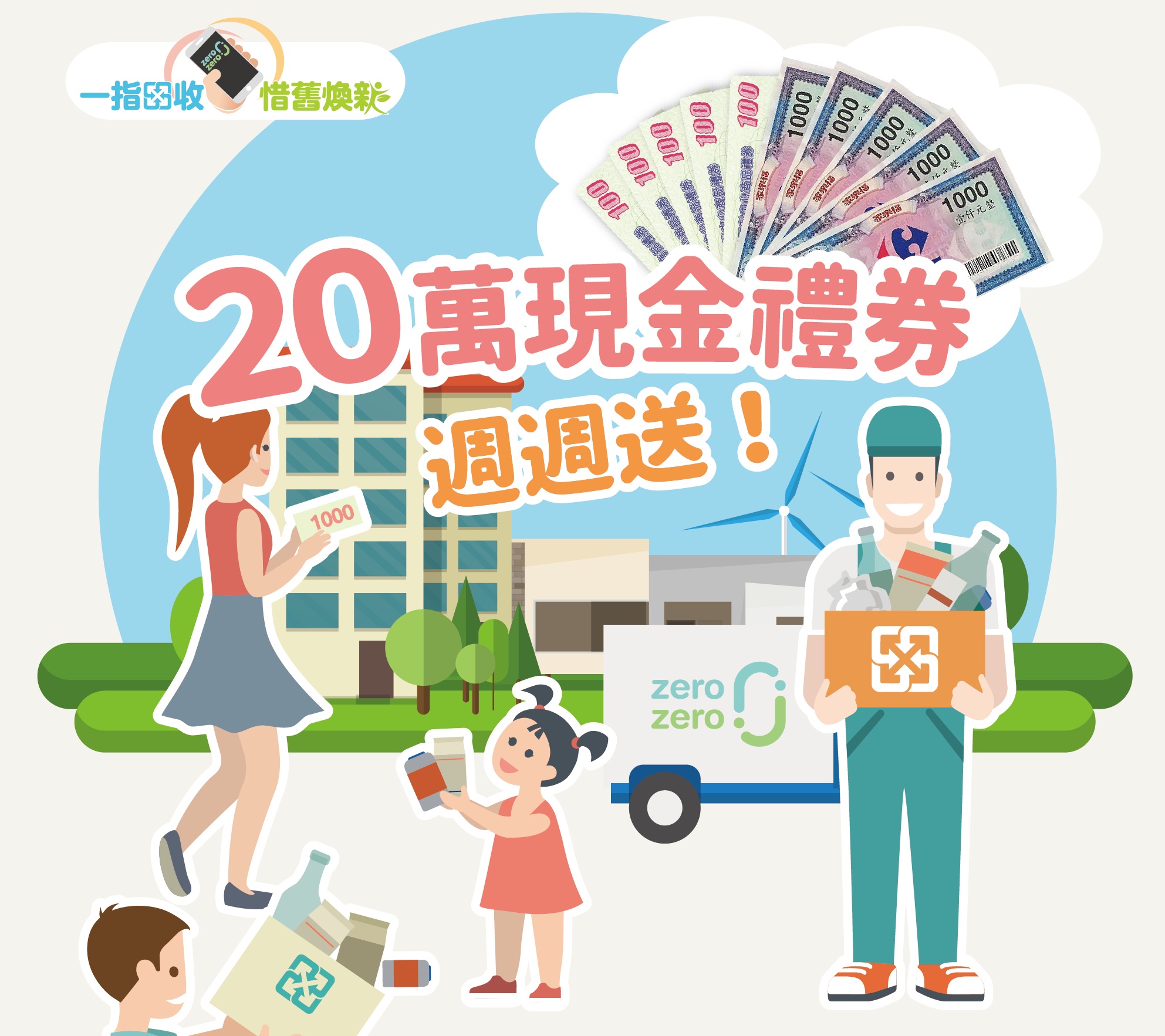 zero zero城市環保店 資源回收 抽獎 家電回收